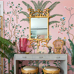 Обои ручная роспись Amazonia Florence Pink dyed silk варинант исполнения - 4 | Loft Concept в Волгограде