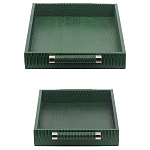 Комплект из двух прямоугольных подносов зеленого цвета Serpent варинант исполнения - 3 | Loft Concept в Волгограде