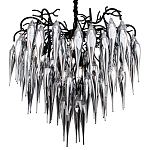 Люстра со стеклянными подвесками дымчатого цвета Ambre Glass Chandelier 80 варинант исполнения - 1 | Loft Concept в Волгограде