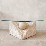 Дизайнерский журнальный стол в виде раковины с жемчужиной под прозрачной столешницей Fahin варинант исполнения - 2 | Loft Concept в Волгограде