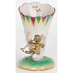 Ваза из фарфора с бронзовой фигуркой ангела Eden Garden porcelain and bronze варинант исполнения - 1 | Loft Concept в Волгограде