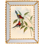 Постер с изображением птиц и цветов в зеркальной раме Blooming Birds Poster варинант исполнения - 3 | Loft Concept в Волгограде