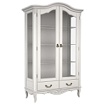 Витрина белая двухдверная с 4-мя полками и 2-мя ящиками в стиле прованс White Provence варинант исполнения - 1 | Loft Concept в Волгограде