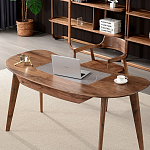 Стол рабочий округлой формы с ящиком  Working Moonnut Table варинант исполнения - 2 | Loft Concept в Волгограде