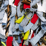 Ковер прямоугольный разноцветный из джинсовой одежды Zero Waste варинант исполнения - 3 | Loft Concept в Волгограде