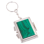 Зеркало брелок складное двухстороннее из натурального камня Малахит Stone Mirrors варинант исполнения - 1 | Loft Concept в Волгограде