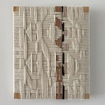 Текстильное панно ручной работы из хлопкового шнура wall panel line beige варинант исполнения - 1 | Loft Concept в Волгограде