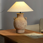 Настольная лампа керамическая с ручками и тканевым абажуром Eastern Tale варинант исполнения - 1 | Loft Concept в Волгограде