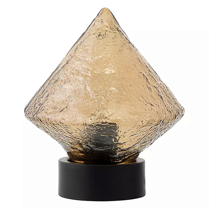 Настольный светильник с янтарным рельефным плафоном Lamp with Frozen Glass Effect Янтарный Черный Настольный светильник с янтарным рельефным плафоном Lamp with Frozen Glass Effect Янтарный Черный в Волгограде | Loft Concept