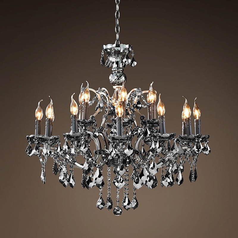 Люстра 19TH C. ROCOCO IRON & Smok CRYSTAL 18 Графит Стекло Смок Люстра 19TH C. ROCOCO IRON & Smok CRYSTAL 18 Графит Стекло Смок в Волгограде | Loft Concept