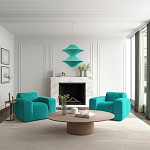 Подвесной вязаный бирюзовый светильник «Звезда Востока 02» варинант исполнения - 1 | Loft Concept в Волгограде