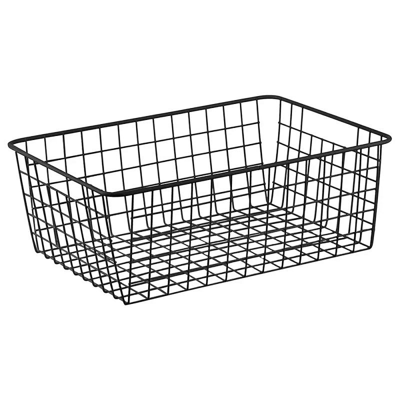 Корзина для хранения железная Iron Basket M Белый Черный Корзина для хранения железная Iron Basket M Белый Черный в Волгограде | Loft Concept
