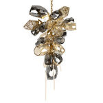 Люстра подвесная вытянутой формы с плафонами из стекла и металла с двумя вертикальными подвесками Gilded Mirage  варинант исполнения - 7 | Loft Concept в Волгограде