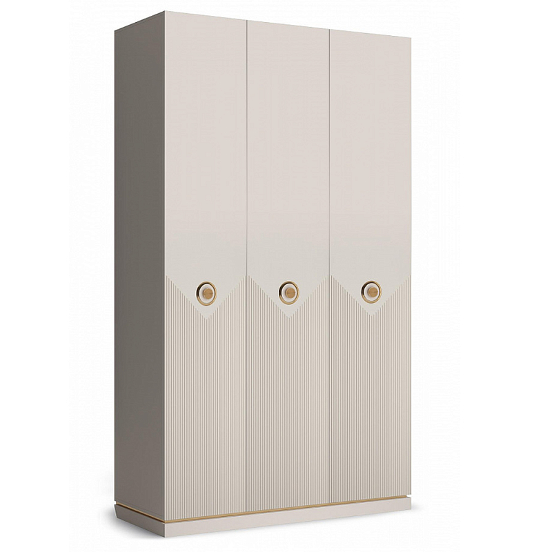 Шкаф трёхстворчатый платяной Satin Furniture Бежево-серый Шкаф трёхстворчатый платяной Satin Furniture Бежево-серый в Волгограде | Loft Concept