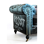 Диван в Лофт Честерфильд граффити из винтажной кожи GRAFFITI PARA Chesterfield варинант исполнения - 4 | Loft Concept в Волгограде