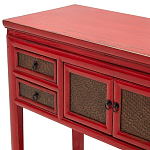 Деревянная консоль в китайском стиле с ящиками и дверцами красная Chinese Console Table варинант исполнения - 4 | Loft Concept в Волгограде