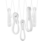 Подвесной светильник белого цвета с 6-ю изогнутыми плафонами Flow Loop варинант исполнения - 8 | Loft Concept в Волгограде