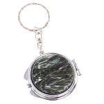 Зеркало брелок карманное двухстороннее из натурального камня Серафинит Stone Mirrors варинант исполнения - 5 | Loft Concept в Волгограде