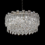 Круглая люстра с хрустальными подвесками на серебряном каркасе Gorgeous Crystal Light варинант исполнения - 5 | Loft Concept в Волгограде