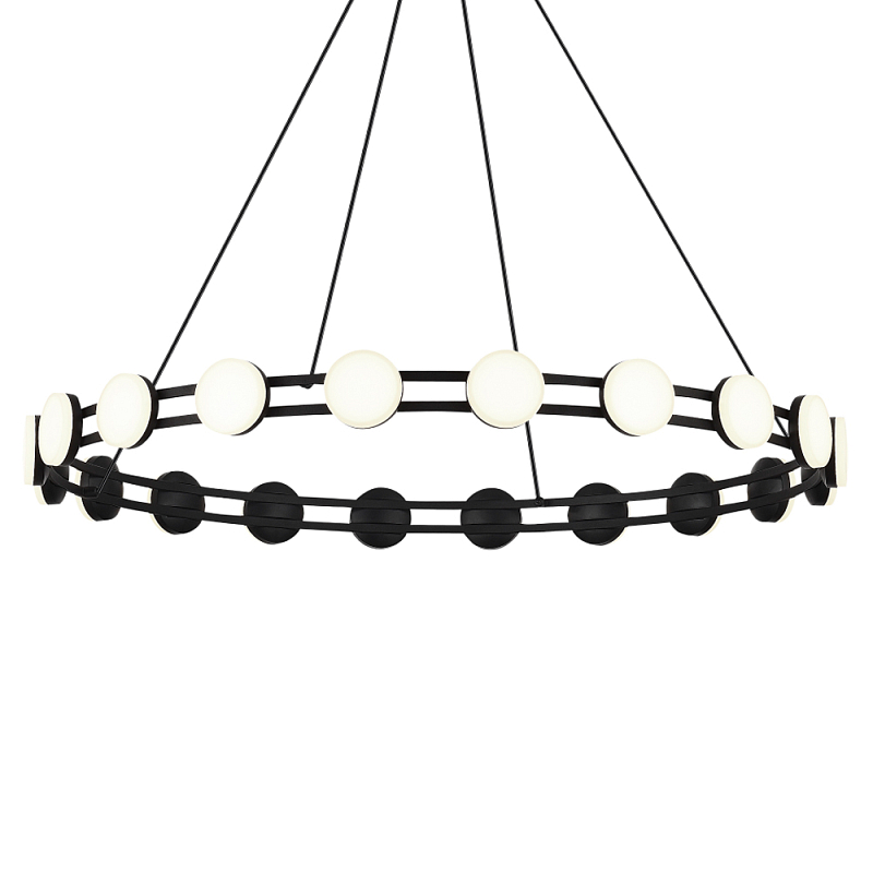 Люстра кольцевая с круглыми светодиодными источниками света Maxine Light Черный Золотой Белый в Волгограде | Loft Concept 