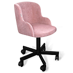Стул с мягкой розовой обивкой из велюра и подъемно-поворотным механизмом на черных колесиках Harper Pink варинант исполнения - 1 | Loft Concept в Волгограде