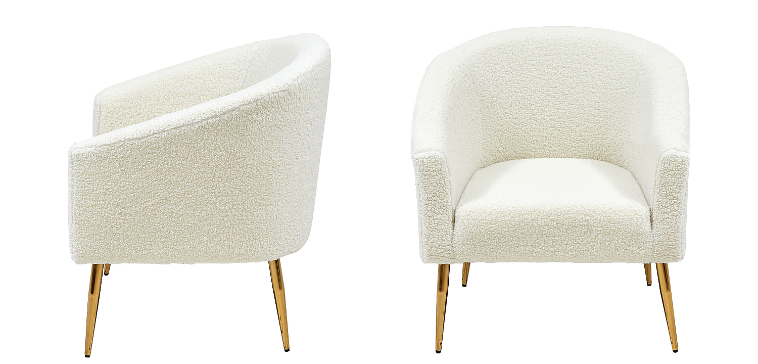 Кресло из белой ткани букле Boucle Luisa Armchair Кресло из белой ткани букле Boucle Luisa Armchair - Loft-Concept в Волгограде