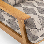 Кресло с каркасом из массива дуба Deniaud Oak Rhombus Beige Armchair варинант исполнения - 5 | Loft Concept в Волгограде