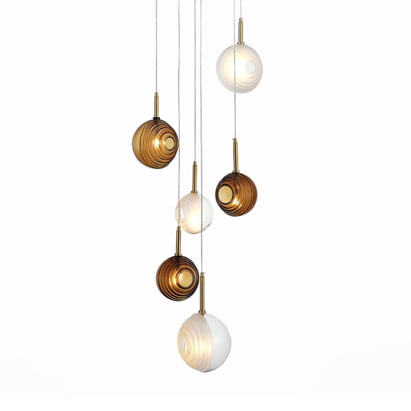 Люстра светодиодная с сферическими стеклянными плафонами Splatter  в Волгограде | Loft Concept 