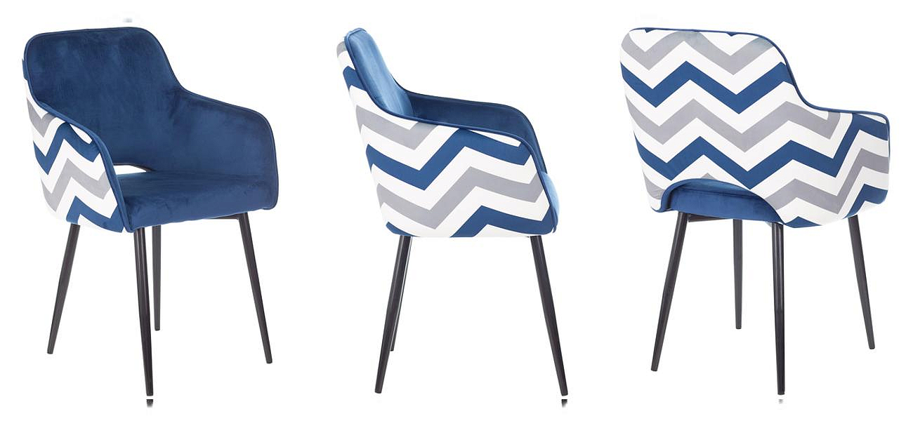 Стул SHARRON Chair Сапфировый Зигзаг Стул SHARRON Chair Сапфировый Зигзаг - Loft-Concept в Волгограде