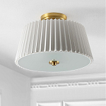 Потолочный светильник с белым плиссированным абажуром Ganglion варинант исполнения - 3 | Loft Concept в Волгограде