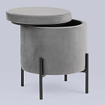 Серый пуф на черных ножках SANJAY варинант исполнения - 2 | Loft Concept в Волгограде