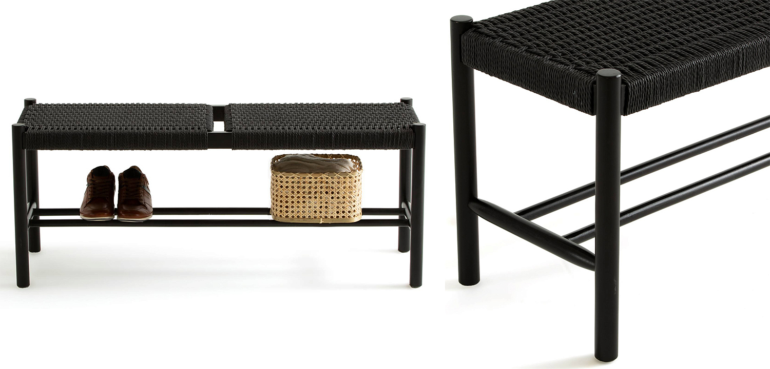 Банкетка Enzo Wicker Black Banquet Банкетка Enzo Wicker Black Banquet - Loft-Concept в Волгограде