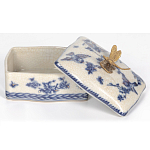 Фарфоровая шкатулка с бронзовой стрекозой Blue and White варинант исполнения - 6 | Loft Concept в Волгограде