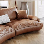 Диван кожаный с каркасом из массива дерева Medieval Furniture варинант исполнения - 6 | Loft Concept в Волгограде