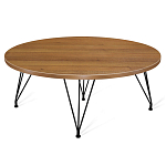 Стол журнальный c коричневой круглой столешницей на четырех черных ножках Charm Coffee Table варинант исполнения - 1 | Loft Concept в Волгограде