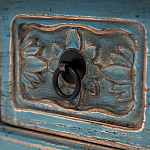 Деревянная ТВ-тумба в китайском стиле с 4-мя ящиками и резным декором голубая Luo Chinese TV Stand Blue варинант исполнения - 4 | Loft Concept в Волгограде