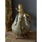 Чаша голубого цвета с оранментом и и бронзовыми фигурами леопардов Eden Garden варинант исполнения - 10 | Loft Concept в Волгограде