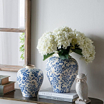 Ваза округлой формы с синим цветочным узором Blue & White Ornament  варинант исполнения - 3 | Loft Concept в Волгограде