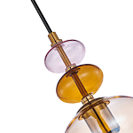 Подвесной светильник со стеклянным плафоном в форме бокала янтарного цвета Prestige варинант исполнения - 3 | Loft Concept в Волгограде