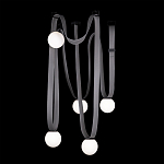 Подвесной светильник с серыми кожаными ремнями и белыми стеклянными плафонами в виде шаров Flos Wireline Lighting варинант исполнения - 6 | Loft Concept в Волгограде