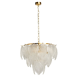 Люстра на цепи с прозрачными стеклянными подвесками в виде листьев Textured Glass Chandelier варинант исполнения - 2 | Loft Concept в Волгограде