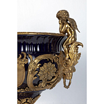 Чаша темно-синего цвета с фигурками ангелов и рельефным декором Eden Garden porcelain and bronze варинант исполнения - 5 | Loft Concept в Волгограде