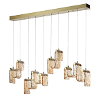 Подвесной светильник линейный с плафонами волнистой формы из фактурного стекла Big Wave варинант исполнения - 6 | Loft Concept в Волгограде