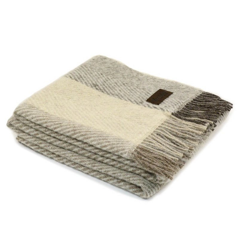 Плед VADSO SPINA 1001 Marzotto Бежево-серый в Волгограде | Loft Concept 