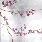 Обои ручная роспись Cherry Tree Special Colourway on Sterling Silver gilded paper варинант исполнения - 1 | Loft Concept в Волгограде