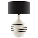 Настольная лампа фактурная с черными круговыми линиями на корпусе Recess варинант исполнения - 3 | Loft Concept в Волгограде