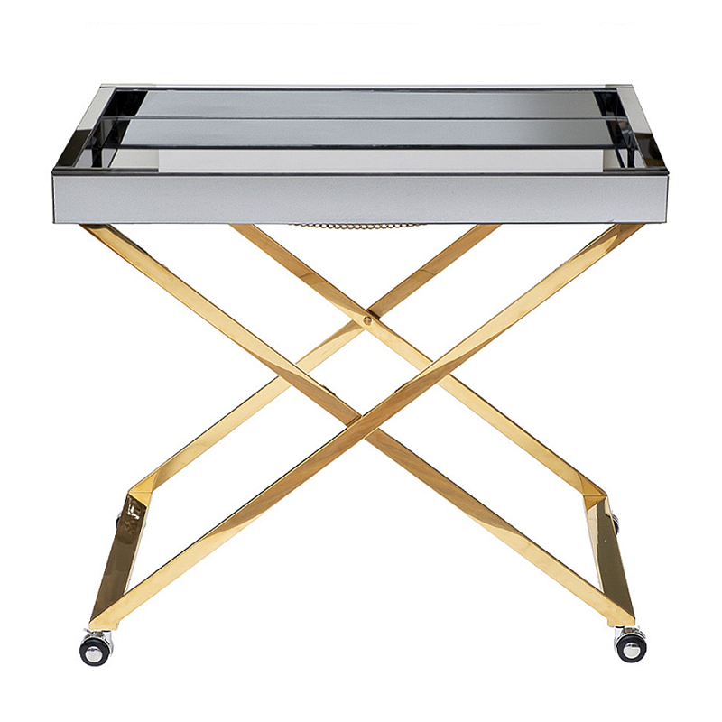 Стол сервировочный с зеркальной столешницей Splendid Serving Table Золотой Хром в Волгограде | Loft Concept 