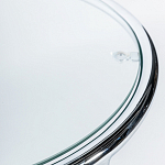 Приставной столик на серебристом основании с столешницей из стекла Noir варинант исполнения - 2 | Loft Concept в Волгограде