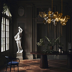 Люстра подвесная с 22-мя гранёными стеклянными плафонами с вертикальными подвесками Gilded Mirage  варинант исполнения - 9 | Loft Concept в Волгограде