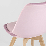 Стул с мягким велюровым сиденьем Arvika Pink варинант исполнения - 6 | Loft Concept в Волгограде